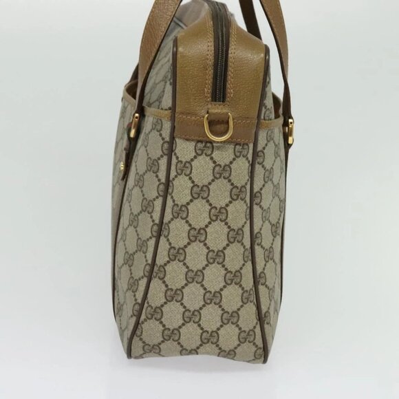 GUCCI GG Supreme Web Sherry Line Bag PVC 2way Beige Gold 40 02 015 Auth yk18574 - Picture 5 of 14